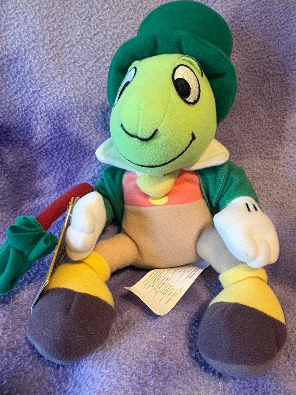 Disney Jiminy Cricket Plush Toy - celebrating St. Patrick’s Day